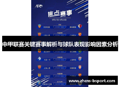 中甲联赛关键赛事解析与球队表现影响因素分析